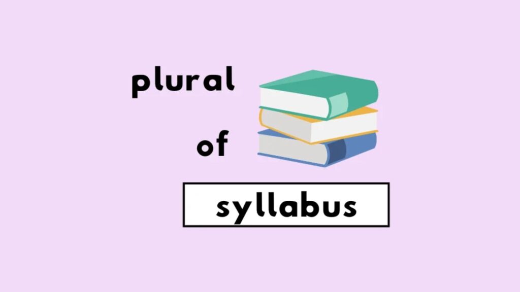 Plural of Syllabus